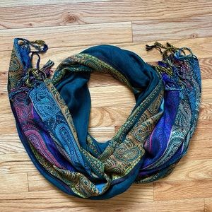 Green/rainbow scarf